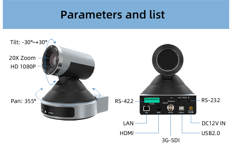Full HD PTZ Camera for live Streaming online conferences KT-HD91A KT-HD91R Sony 1/1.8 STARVIS CMOS Censor